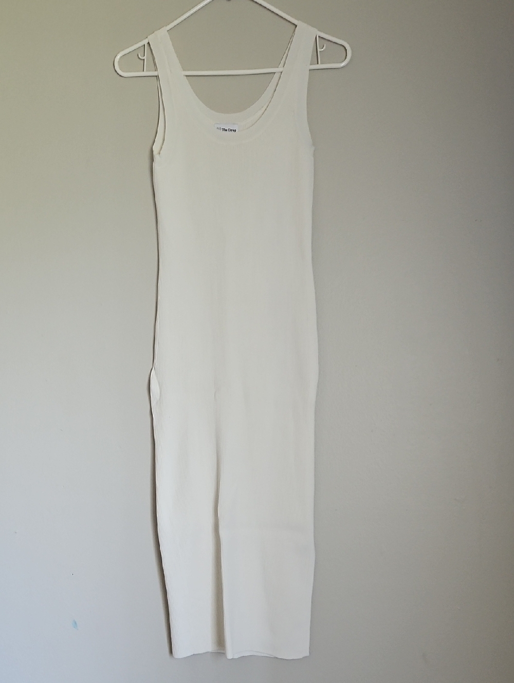 Classic Cream Tank Maxi Dress with Side Slit